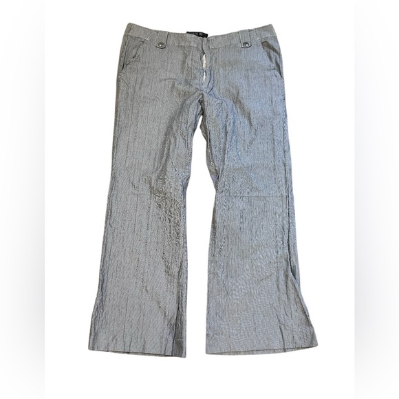 Layfayette 148 Black And White Striped Work  cropped Trousers- Size 6 - Picture 1 of 9